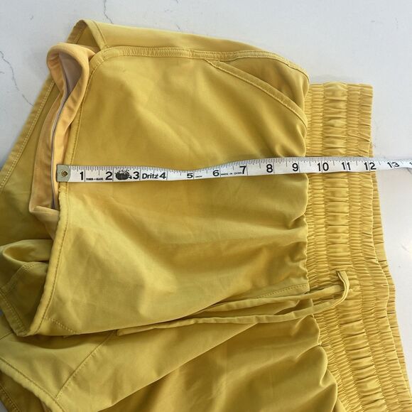 Albion Mustard Lunge Shorts High Waisted Stretch Running Workout Yellow Medium - Picture 6 of 7